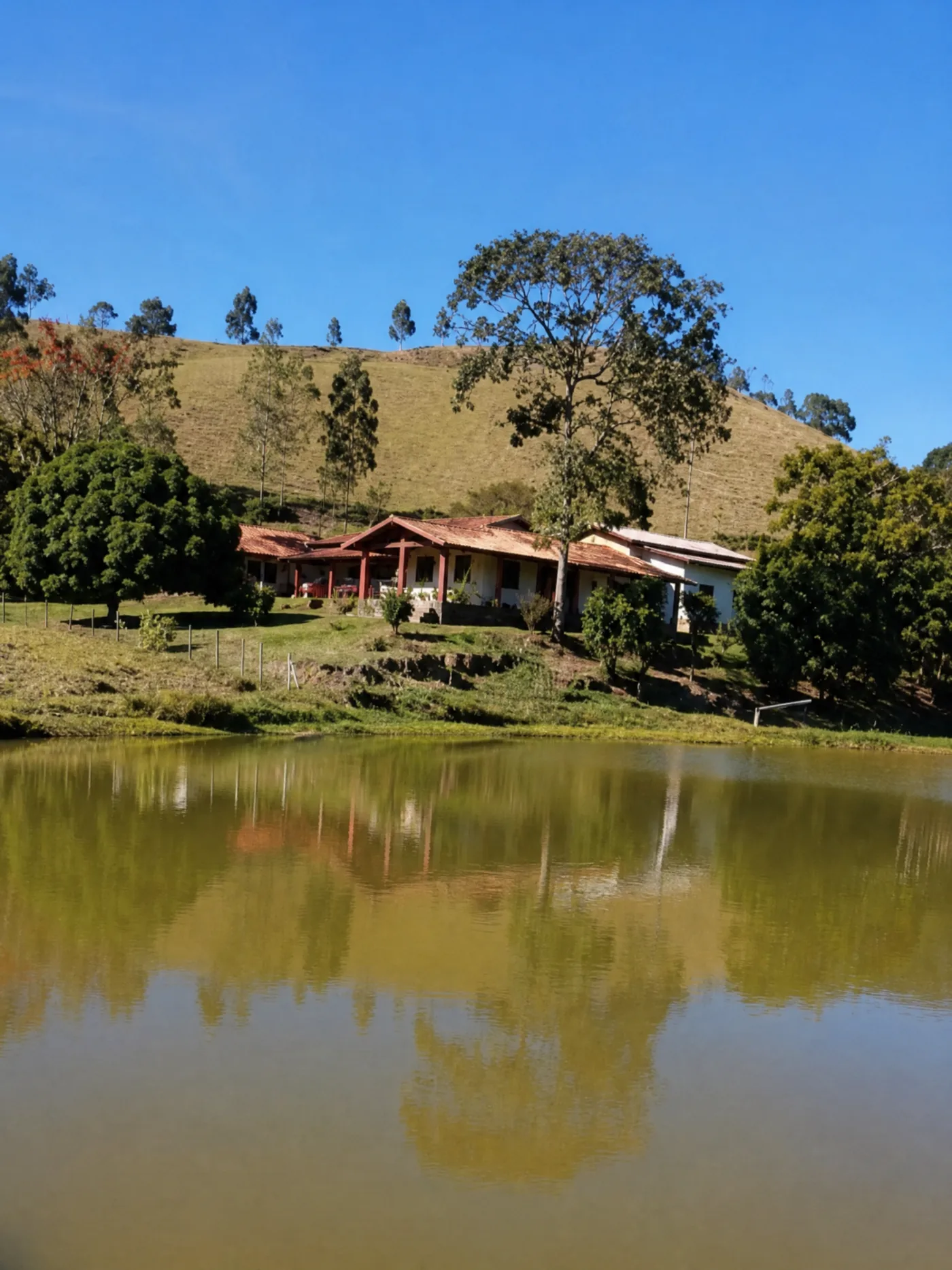 Fazenda com lagos e estrutura pecuária — foto 1